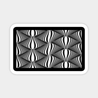 3d black and white pattern medel Magnet