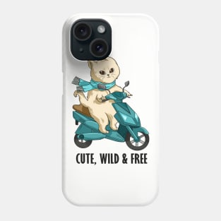 Funny cat on a motorcycle Phone Case