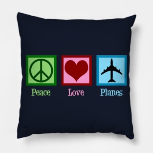 Peace Love Planes Pillow