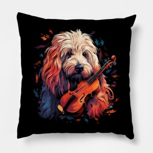 Komondor Playing Violin Pillow