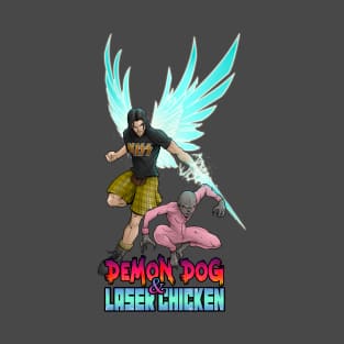 Demon Dog and Laser Chicken - Ve T-Shirt