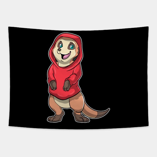 Meerkat with red Sweater Tapestry by Markus Schnabel