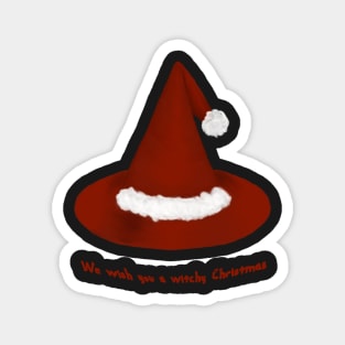 We wish you a witchy Christmas Witch's Santa Hat Magnet