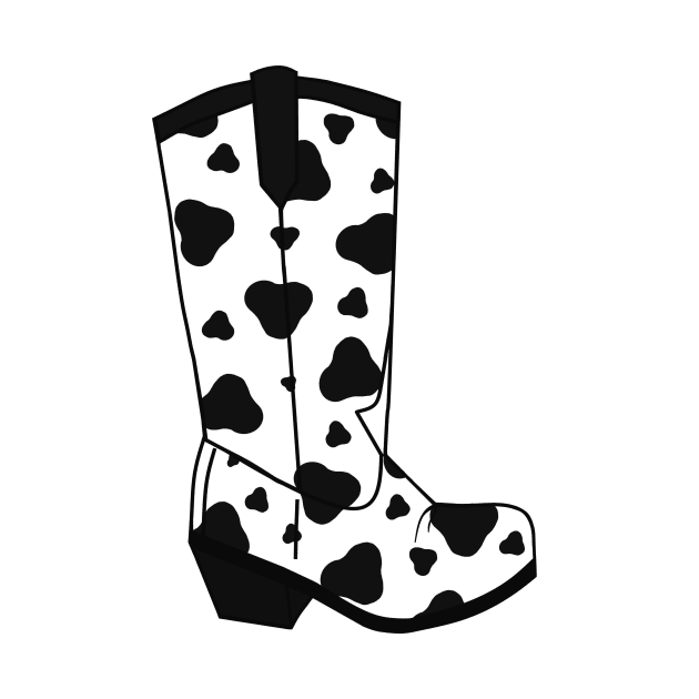 BLACK Cow Spots Cowboy Boot by SartorisArt1