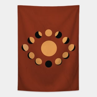 Lunar Eclipse, Moon Minimalist, Modern Mid Century, Neutral Artwork Tapestry