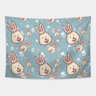 funny bunnies pattern Tapestry