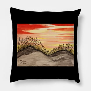 Sea oats in the dunes at sunrise Pillow