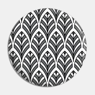 Art Deco Pattern no 36 - Black - BOHO Feather Pattern Pin