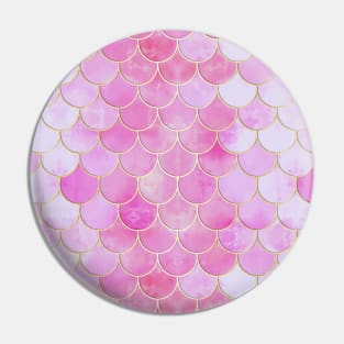 Pink Pearlescent & Gold Mermaid Scale Pattern Pin