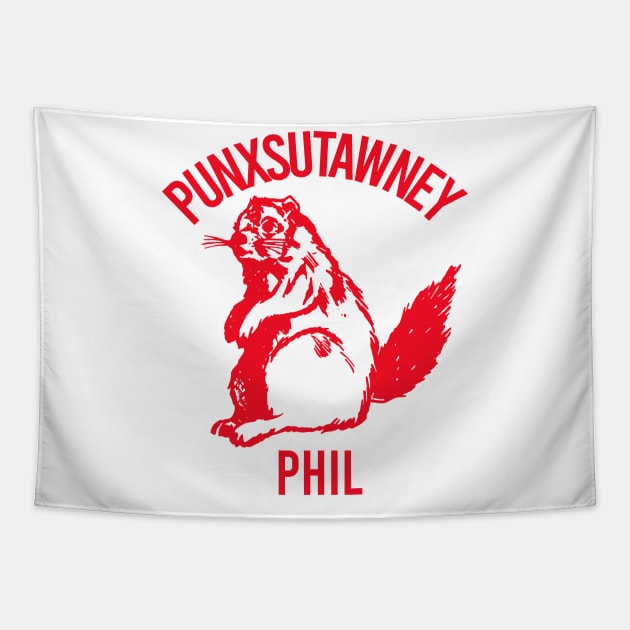 Punxsutawney Phil , Groundhog Day Tapestry by asheribtllo