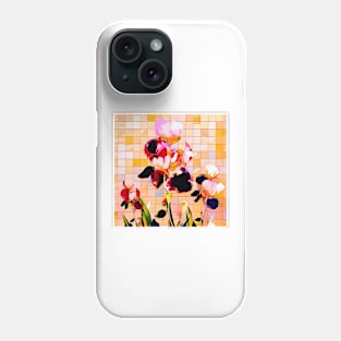 Iris on Checked Pattern Phone Case