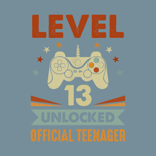 Discover Level 13 Unlocked Official Teenager 13th Birthday 13 Years Old Gift Shirt Funny Birthday Gift - Level 13 Unlocked Official Teenager - T-Shirt