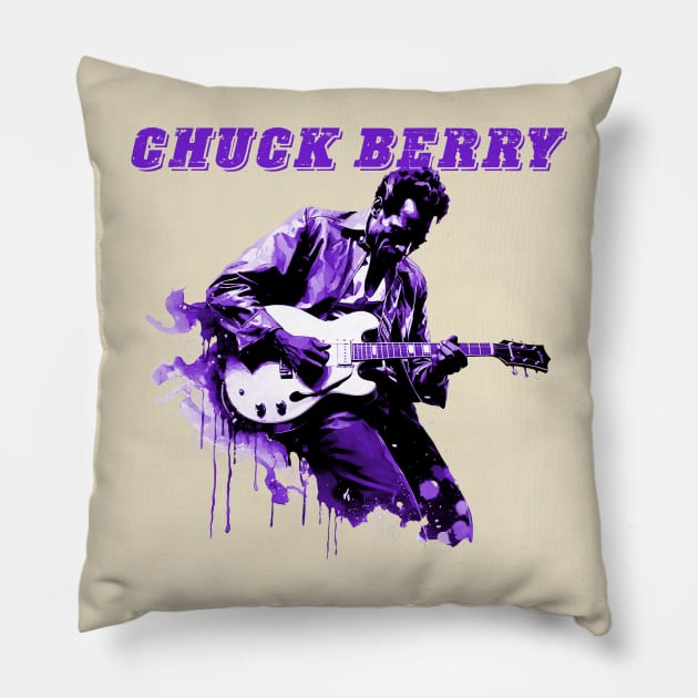 Chuck Berry Pillow by DavidLoblaw