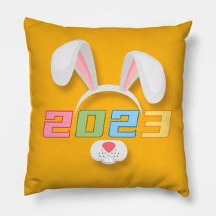 Lucky Chinese Zodiac Rabbit Happy New Year 2023 Pantone Colors Design Pillow