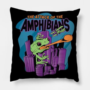 Fun Attack of the amphibians Graphic Pillow