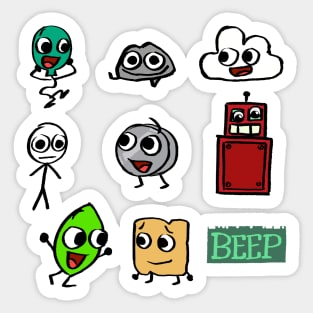 Profily bfb plush design Sticker for Sale by qorny