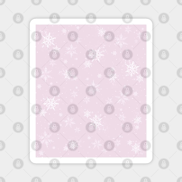 Snowy Christmas (baby pink) Magnet by create