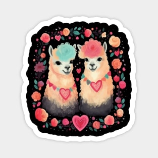 Alpaca Valentine Day Magnet