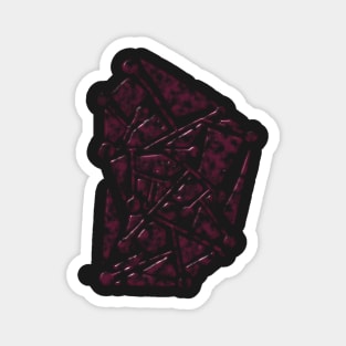 Dark Burgundy Colour Modern Geometric Pattern Magnet