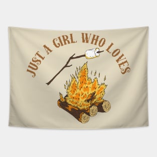 Just A Girl Who Loves Camping Campfires and Smores Tapestry