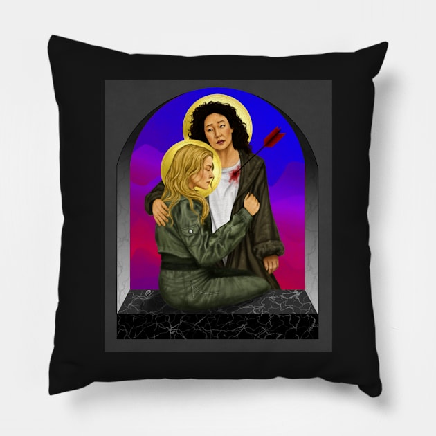 Arrow to the Heart (a Villaneve fanart) Pillow by dangerbeforeyou