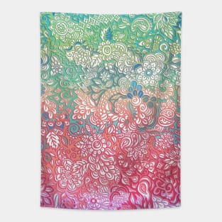 Soft Pastel Rainbow Doodle Tapestry