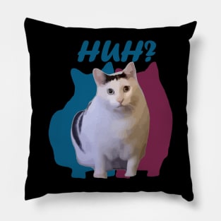 huh cat funny memes Pillow