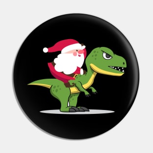 Santa Riding Dinosaur T rex funny christmas Pin