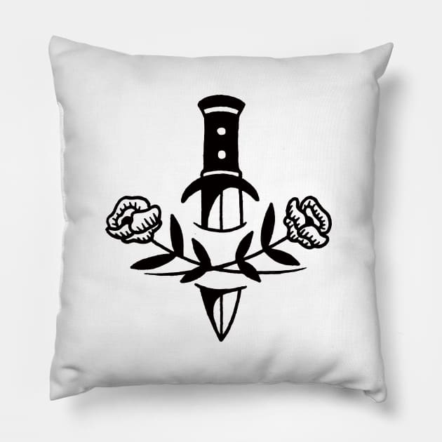 Knife & Roses Pillow by LadyMorgan