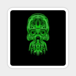 Electroluminated Skull - Green Magnet