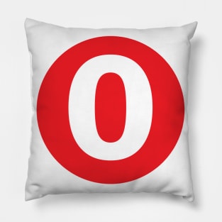 Number 0 Big Red Dot Letters & Numbers Pillow