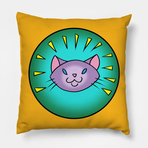 Catgod Pillow by brightredrocket