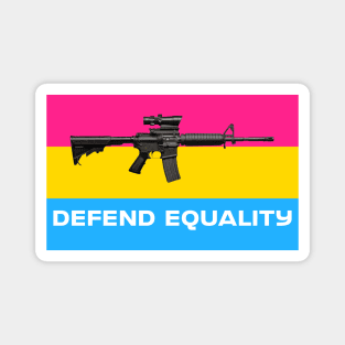 Defend Equality (Pansexual Flag)| First Amendment| Cool and Cute Stickers| T-Shirts Magnet