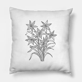 line doodle flowers Pillow