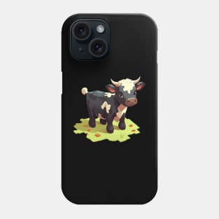 Delightfully Funky Chibi Isometric Cow Phone Case