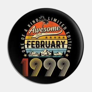Awesome Since February 1999 Vintage 24th Birthday Pin