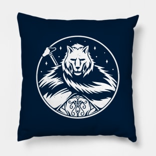 Half Wolf Warrior Pillow
