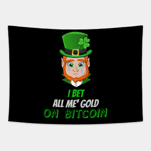 Funny Saint Patricks Day Bitcoin Leprechaun Tapestry