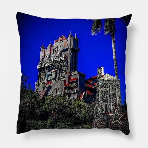 Tower of Terror Pillow by Farbeyondinfinity