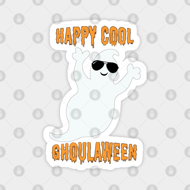 Happy Cool Ghoulaween Cool Ghost With Sunglasses Magnet by Rosemarie Guieb Designs