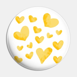 Golden Yellow Heart Pattern Pin