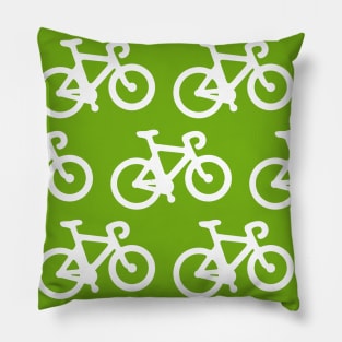 Green Bike Pattern Pillow