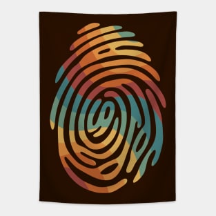 Retro style fingerprint design. Tapestry