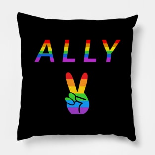 LGBT+ Ally Rainbow Pillow