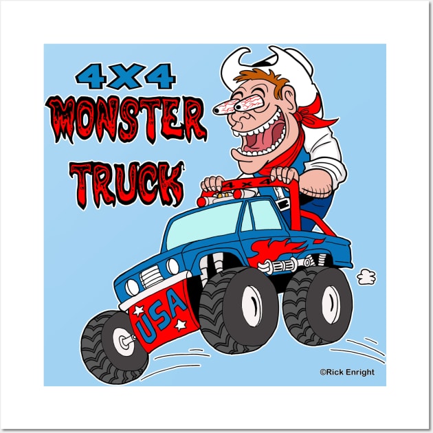 Cartoon Monster Truck Poster  Monster trucks, Monster truck art, Truck art