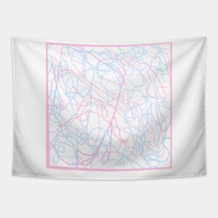 Trans flag abstract squiggles Tapestry