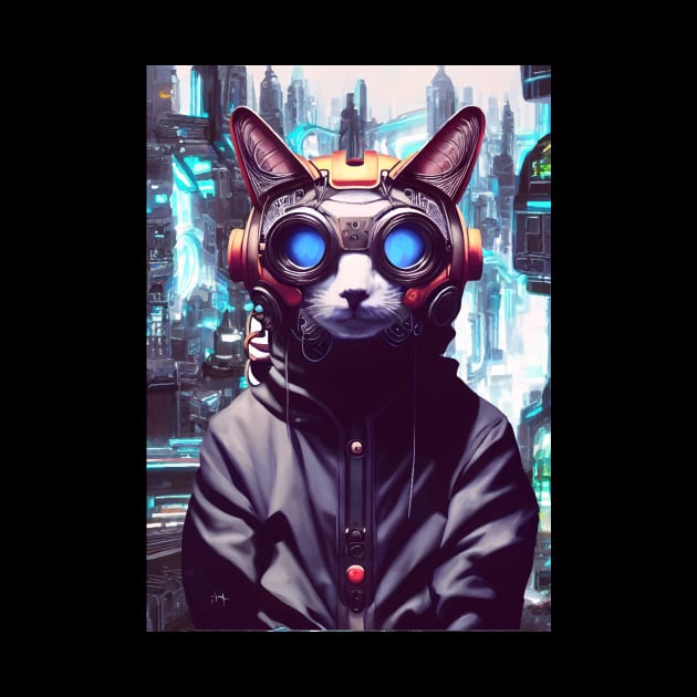 Cool Japanese Techno Cat In Japan Neon City by star trek fanart and more