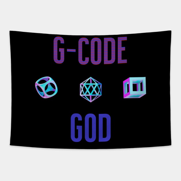 G-code God cnc operator programmer Tapestry by Paul Buttermilk 