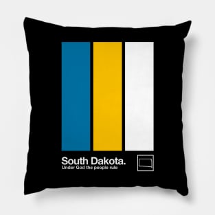 South Dakota State Flag // Original Minimalist Artwork Poster Design Pillow