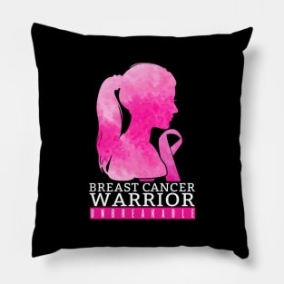 'Breast Cancer Warrior Unbreakable' Breast Cancer Pillow